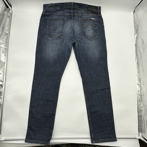 Hudson Sartor Slouchy Skinny Men' Size 36x30 Button Fly Dark Wash Denim Jeans - Picture 9 of 13